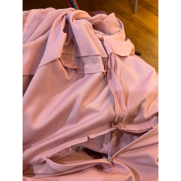 VTG Gown Sz 12 Runs small Mauve Pink Sheer Long Sleeves Union Md Elegant Cottage - Picture 9 of 12